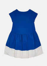 女の子用半袖ワンピース サステナブル子供服 ブルー