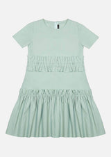 Girls Short Sleeve Mint Green Summer Tiered Dress Japanese Children Clothing Owa Yurika