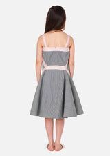 Girls Summer Stripe Denim Dress Japanese Luxury Children Clothing Owa Yurika