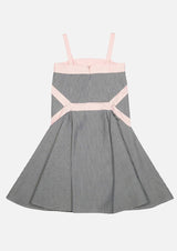 Girls Summer Stripe Denim Dress Japanese Luxury Children Clothing Owa Yurika