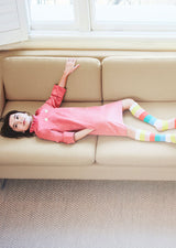 Girls ピンク コーデュロイ ワンピース オーワユリカ Owa Yurika Lily