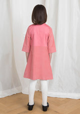 Girls ピンク コーデュロイ ワンピース オーワユリカ Owa Yurika Lily