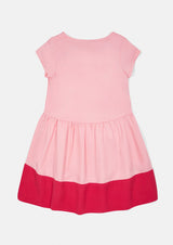 女の子用半袖ワンピース サステナブル子供服 ピンク