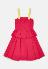 女の子 夏用ピンクワンピース