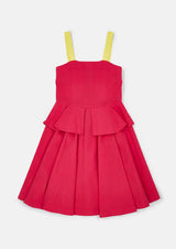 女の子 夏用ピンクワンピース