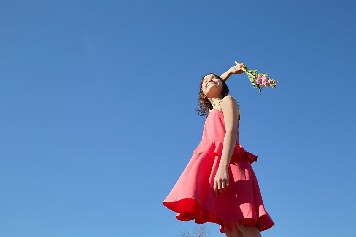 女の子 夏用ピンクワンピース